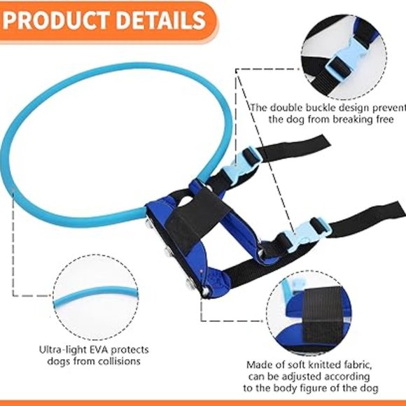 Halo Dog Safety Bumper Harness Blind Deaf Senior Hospice Pet Love Care Walk Pug - Picture 6 of 8